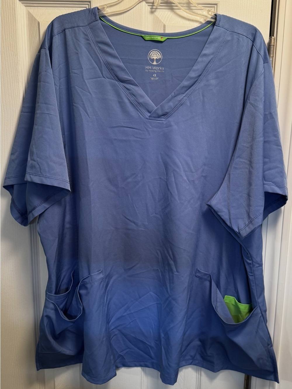 Healing Hands 4x ceil blue Scrub top